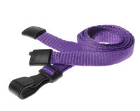 Purple Lanyards with Breakaway and Plastic J Clip - Pack of 100